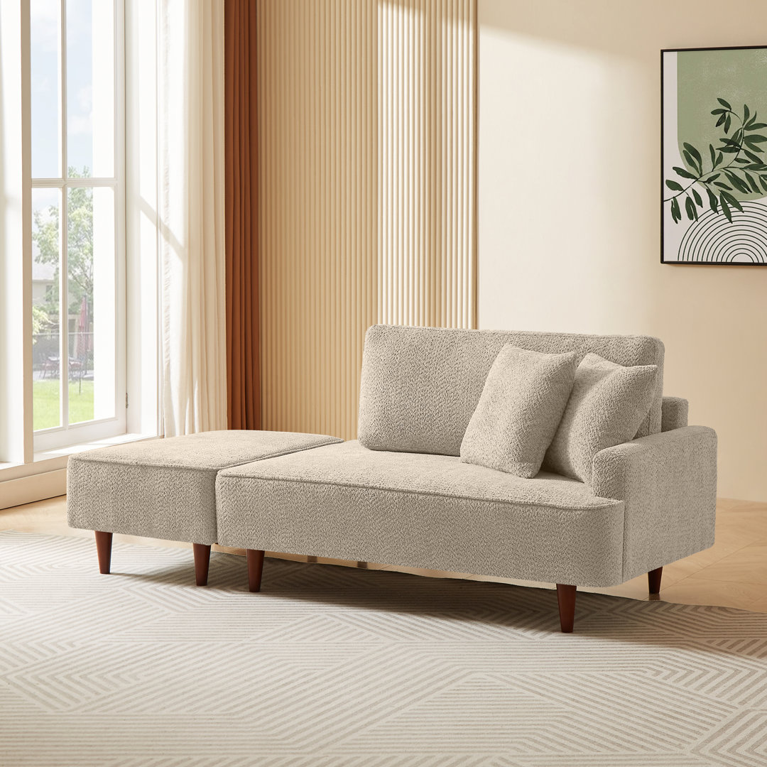 Mashawna Upholstered Chaise Lounge and Stool